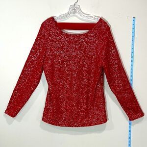 Red & Silver Jennifer Lopez Dress Top. Size XL.
